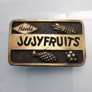 Vintage 1975 Heide JUJYFRUITS Brass Belt Buckle